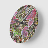 Frost covered leaves, Canada Runde Wanduhr (Winkel)