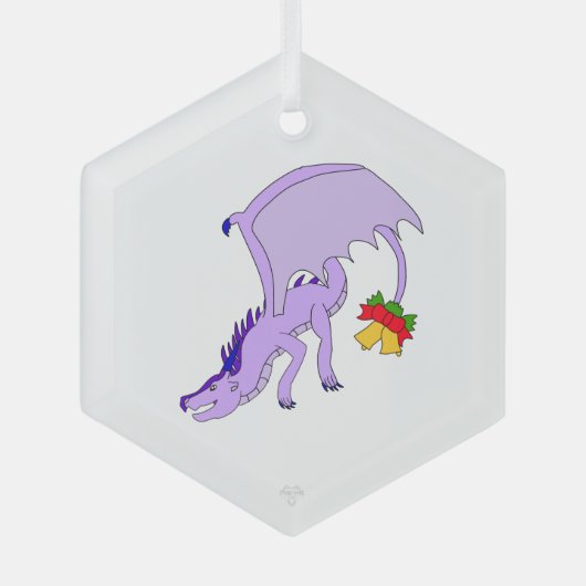 Frost der lila Eisdrache Fantasy-Urlaub Ornament Aus Glas (Vorderseite)