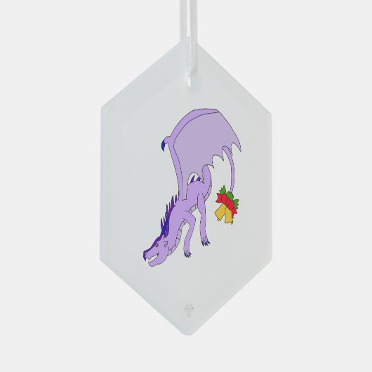 Frost der lila Eisdrache Fantasy-Urlaub Ornament Aus Glas (Vorderseite Rechts)