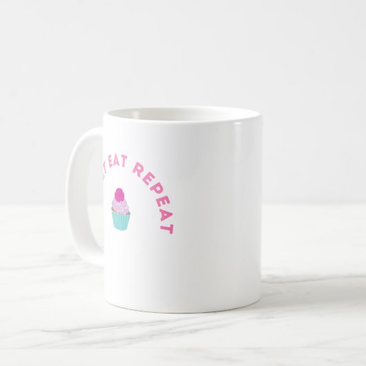Frost Eat Repeat Cupcake Design Kaffeetasse (Vorderseite Links)
