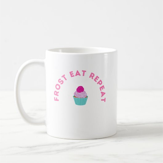 Frost Eat Repeat Cupcake Design Kaffeetasse (Links)