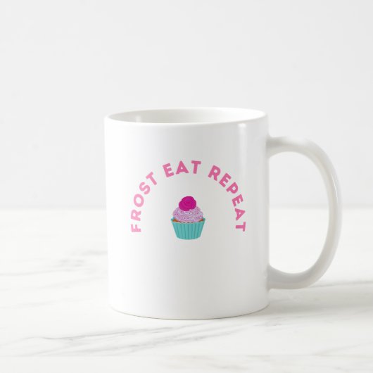 Frost Eat Repeat Cupcake Design Kaffeetasse (Rechts)