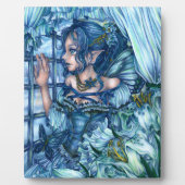 Frost Fairy Girl's View of a Saphire Winter Fotoplatte (Vorderseite)