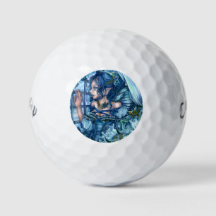 Frost Fairy Girl's View of a Saphire Winter Golfball
