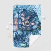 Frost Fairy Girl's View of a Saphire Winter Golfhandtuch (Insitu)