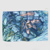Frost Fairy Girl's View of a Saphire Winter Golfhandtuch (Horizontal)