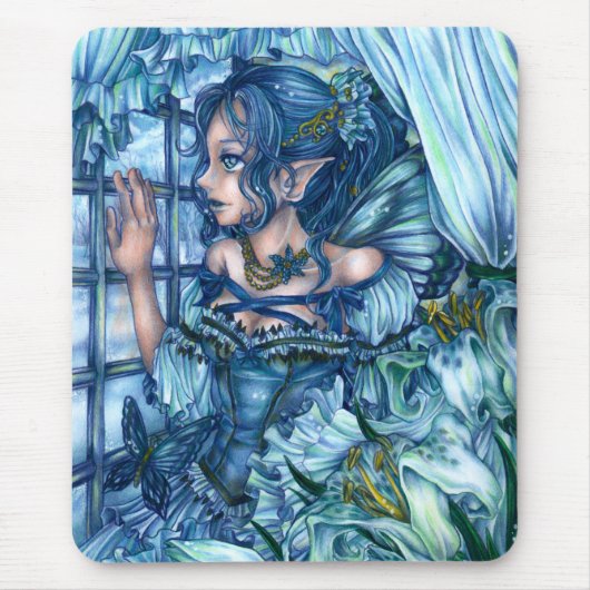 Frost Fairy Girl's View of a Saphire Winter Mousepad (Vorne)