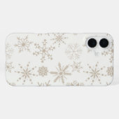 Frost & Flourish Schneeflocken – Leinen iPhone Hülle (Rückseite (Horizontal))