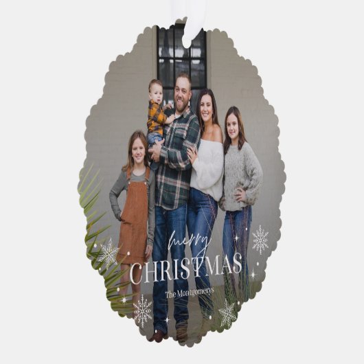 Frost Foto Ornament Weihnachtskarte (Rechts)