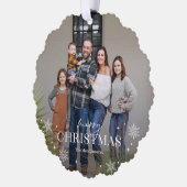 Frost Foto Ornament Weihnachtskarte Karte (Links)