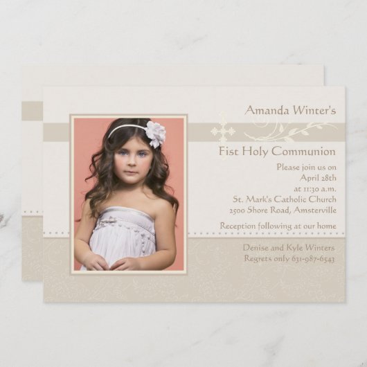 Frost Frühlings-in der religiösen Foto-Einladung Einladung (Vorne/Hinten)