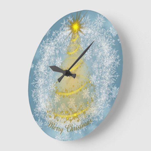 Frost & Glow Holiday Clock – Snowflake Wall Clock Große Wanduhr (Winkel)