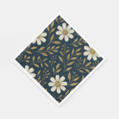 Frost & Gold Daisies Paper Napkin Serviette (Ecke)