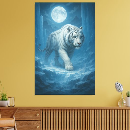  Frost King White Tiger – Majestic Icy Guardian Wa Leinwanddruck (Insitu (Wohnzimmer))