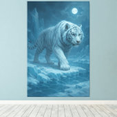 Frost King White Tiger – Majestic Icy Guardian Wal Leinwanddruck (Insitu (Holzboden))