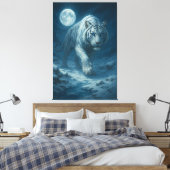 Frost King White Tiger – Majestic Icy Guardian Wal Leinwanddruck (Insitu (Schlafzimmer))