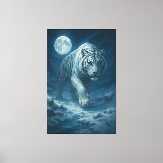 Frost King White Tiger – Majestic Icy Guardian Wal Leinwanddruck (Vorderseite)
