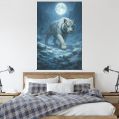 Frost King White Tiger – Majestic Icy Guardian Wal Leinwanddruck (Insitu (Schlafzimmer))