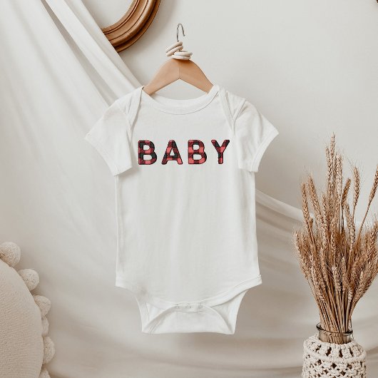 FROST Lumberjack Red Winter Flannel Baby Baby Strampler