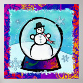 Frost Man Snow Globe Folk Art Poster (Vorne)