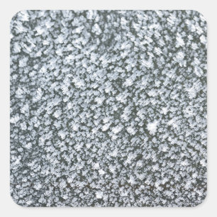 Frost Nahaufnahme auf Autofenster Quadratischer Aufkleber