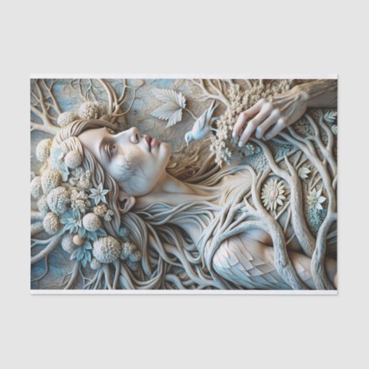 Frost Nymph Ethereal Winter Goddess Decoupage Seidenpapier (Vorderseite)