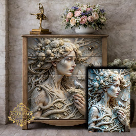 Frost Nymph Ethereal Winter Goddess Decoupage Seidenpapier