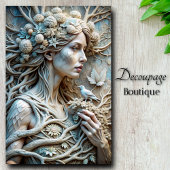 Frost Nymph Ethereal Winter Goddess Decoupage Seidenpapier