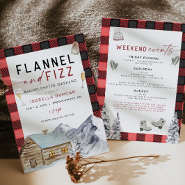 FROST Red Flannel & Fizz Winter Bachelorette Invit Einladung