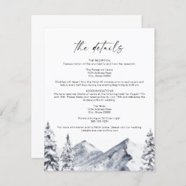 FROST Ski Winter Wedding Details Karte