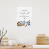 FROST Skihütte Bachelorette Begrüßungszeichen Poster (Küche)