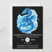 Frost Spiral Dragon Birthday Invitation Einladung (Vorderseite)