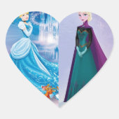Frost- und Aschenputtel-Freundschaft Herz-Aufkleber (Vorderseite)