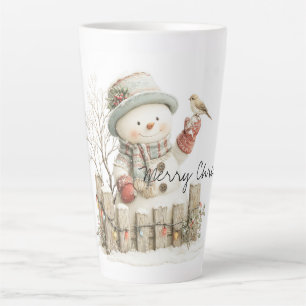Frost und Freundschaft in einem mit Stechpalmen be Milchtasse