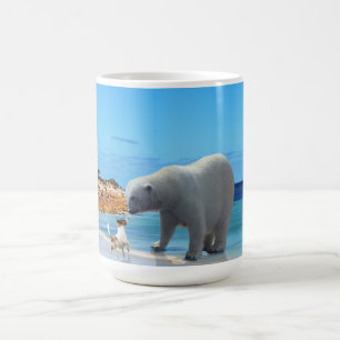 Frost und Pelz: Ein Polarbär trifft einen Fox Terr Kaffeetasse