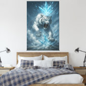 Frost White Tiger – Emperor of the Frozen Realm – Leinwanddruck (Insitu (Schlafzimmer))