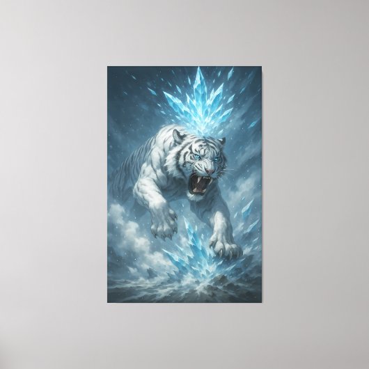 Frost White Tiger – Emperor of the Frozen Realm – Leinwanddruck (Vorderseite)