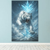 Frost White Tiger – Emperor of the Frozen Realm – Leinwanddruck (Insitu (Holzboden))