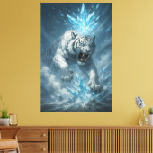 Frost White Tiger – Emperor of the Frozen Realm – Leinwanddruck (Insitu (Wohnzimmer))
