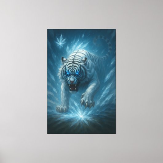 Frost White Tiger – Emperor of the Frozen Realm – Leinwanddruck (Vorderseite)
