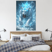 Frost White Tiger – Emperor of the Frozen Realm – Leinwanddruck (Insitu (Schlafzimmer))