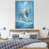 Frost White Tiger | Emperor of the Frozen Realm –  Leinwanddruck (Insitu (Schlafzimmer))