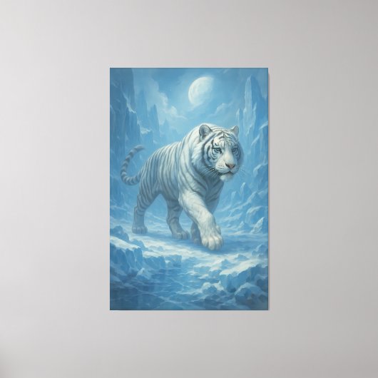 Frost White Tiger | Emperor of the Frozen Realm –  Leinwanddruck (Vorderseite)