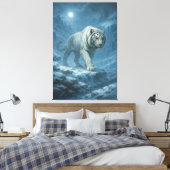 Frost White Tiger | Emperor of the Frozen Realm – Leinwanddruck (Insitu (Schlafzimmer))
