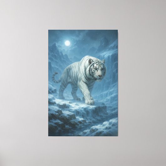 Frost White Tiger | Emperor of the Frozen Realm – Leinwanddruck (Vorderseite)