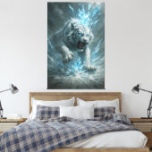 Frost White Tiger – Emperor of the Frozen Realm – Leinwanddruck (Insitu (Schlafzimmer))