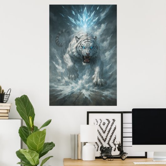 Frost White Tiger – Emperor of the Frozen Realm – Poster (Heimbüro)