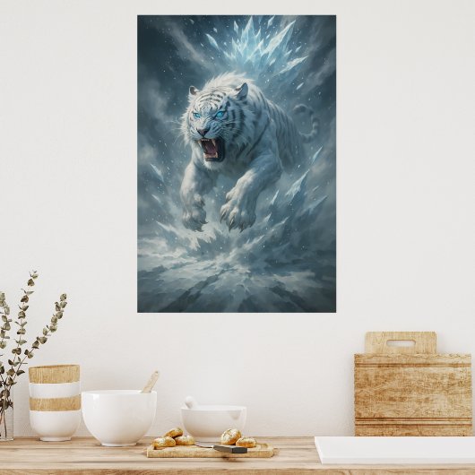 Frost White Tiger – Emperor of the Frozen Realm – Poster (Küche)