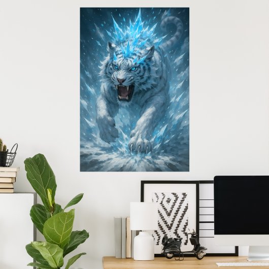 Frost White Tiger – Emperor of the Frozen Realm – Poster (Heimbüro)