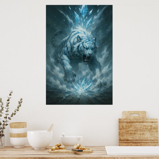 Frost White Tiger – Emperor of the Frozen Realm – Poster (Küche)